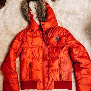 American Eagle Women’s Orange Winter Puffer Jacket